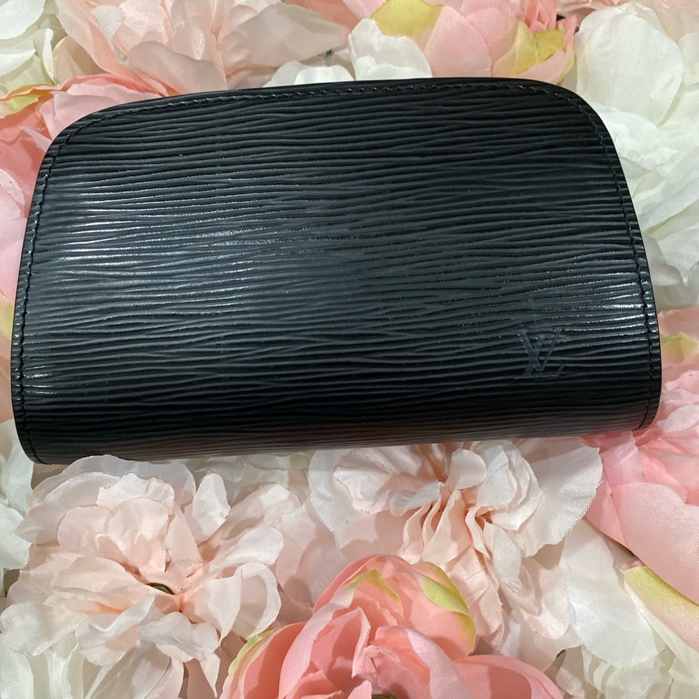 Louis Vuitton Black Epi Leather Dauphine Pouch